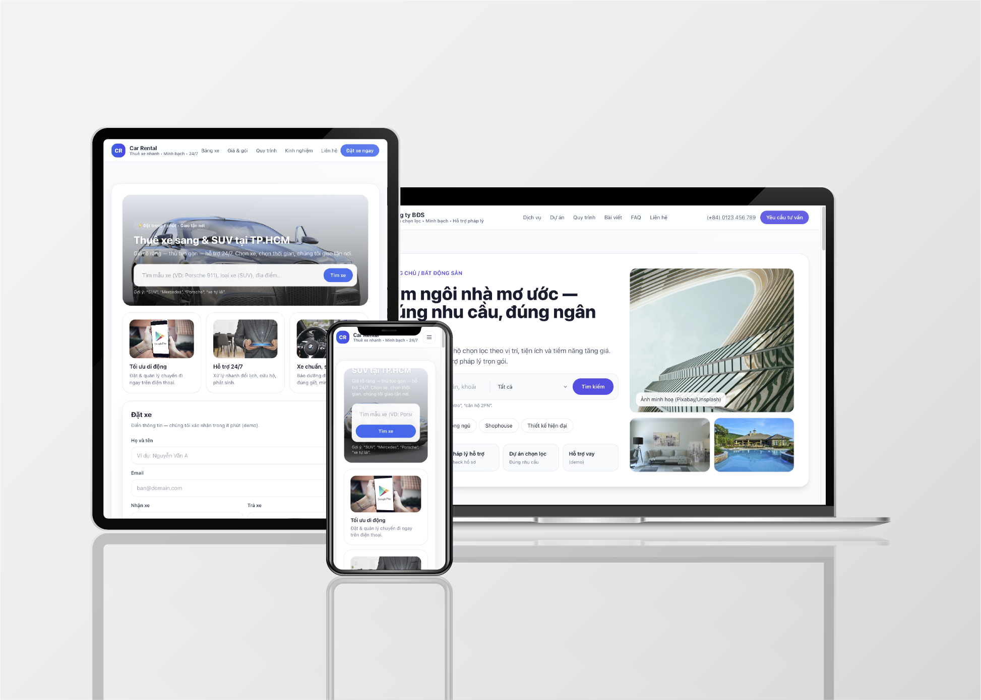 Website kinh doanh xe ô tô - dự án tiêu biểu