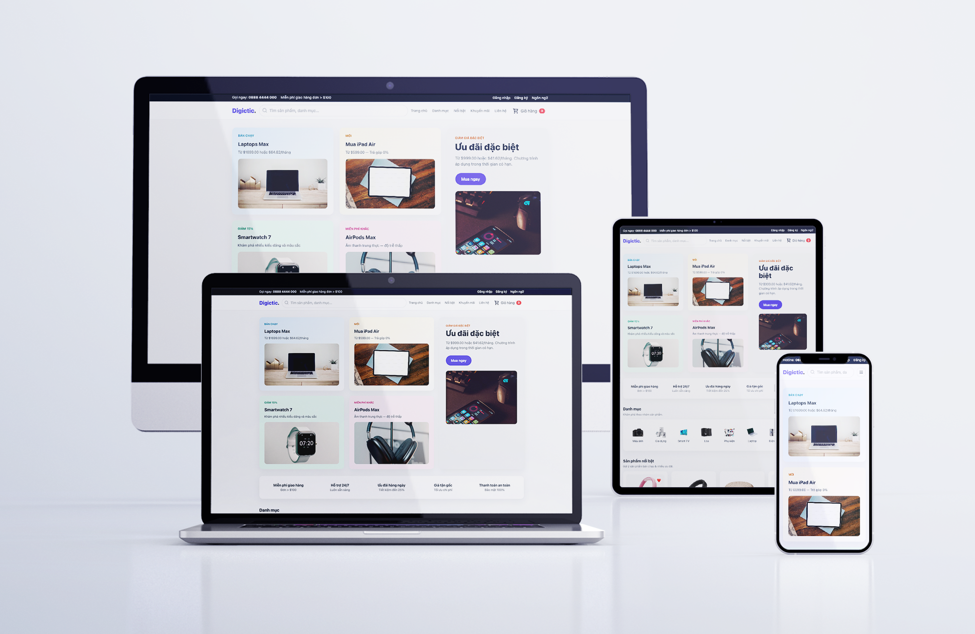 Website mua bán sản phẩm công nghệ cao - dự án tiêu biểu